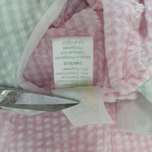 Vintage Sears Baby Pink Checkered Gingham Toddler Dress Sz 2T 24 Months Flower - Picture 14 of 15